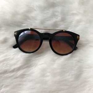 Brown/ black with gold hardware sunglasses